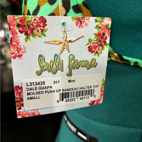 Luli Fama Dale Guapa leopard molded push up bandeau halter bikini top - Picture 5 of 14